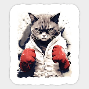 Boxer Cat Sticker